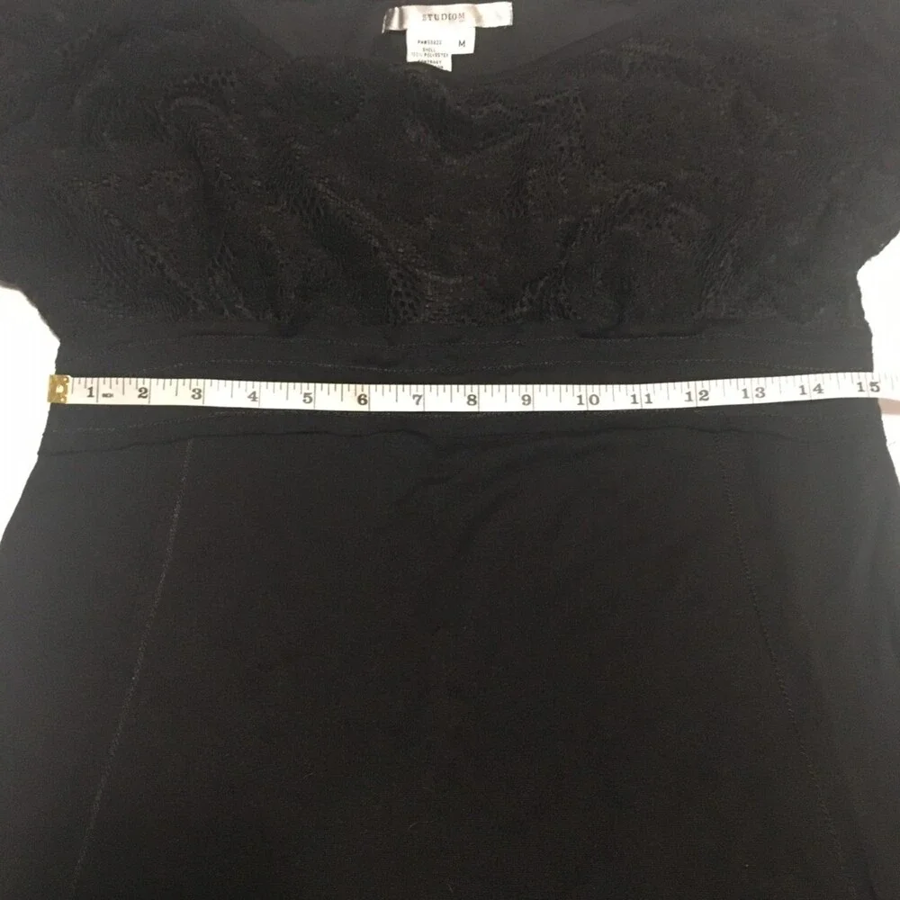 Studio M by Max Studio dress Womens Medium black mini lace top Leon Max Edition - Picture 5 of 7